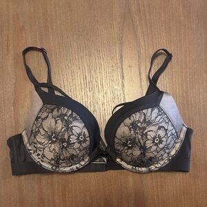 Victoria’s Secret Black Lace Overlay Push-Up Bra - Women Intimates